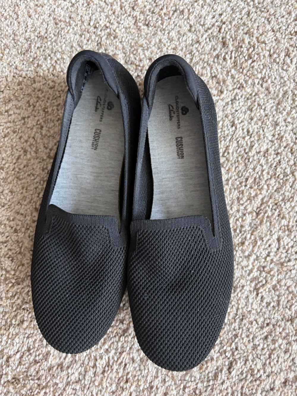 Cloudsteppers by Clarks Women's Black Knit Slip-Ons